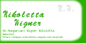 nikoletta wigner business card